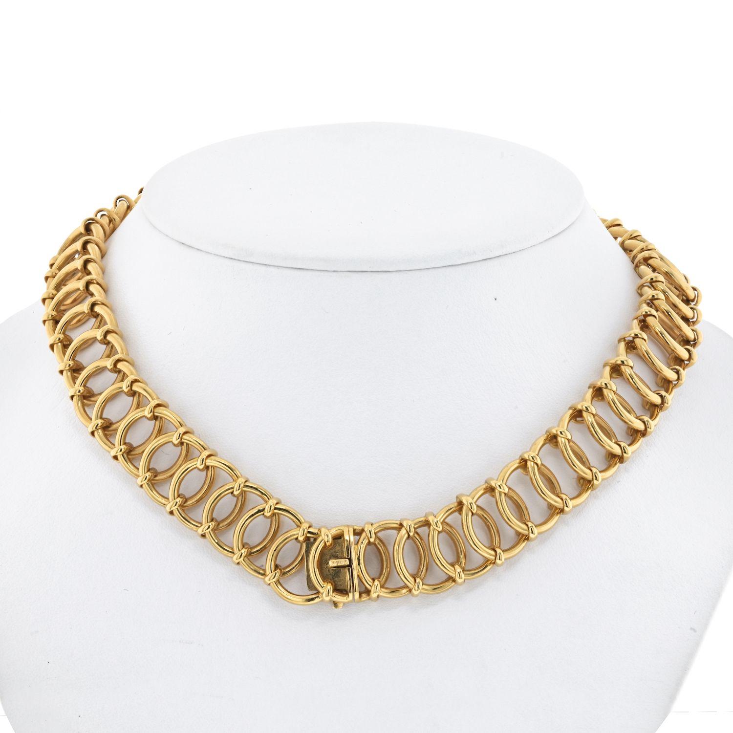 Tiffany & Co. 18K Yellow Gold Paloma Picasso Open Round Link Chain Necklace 3