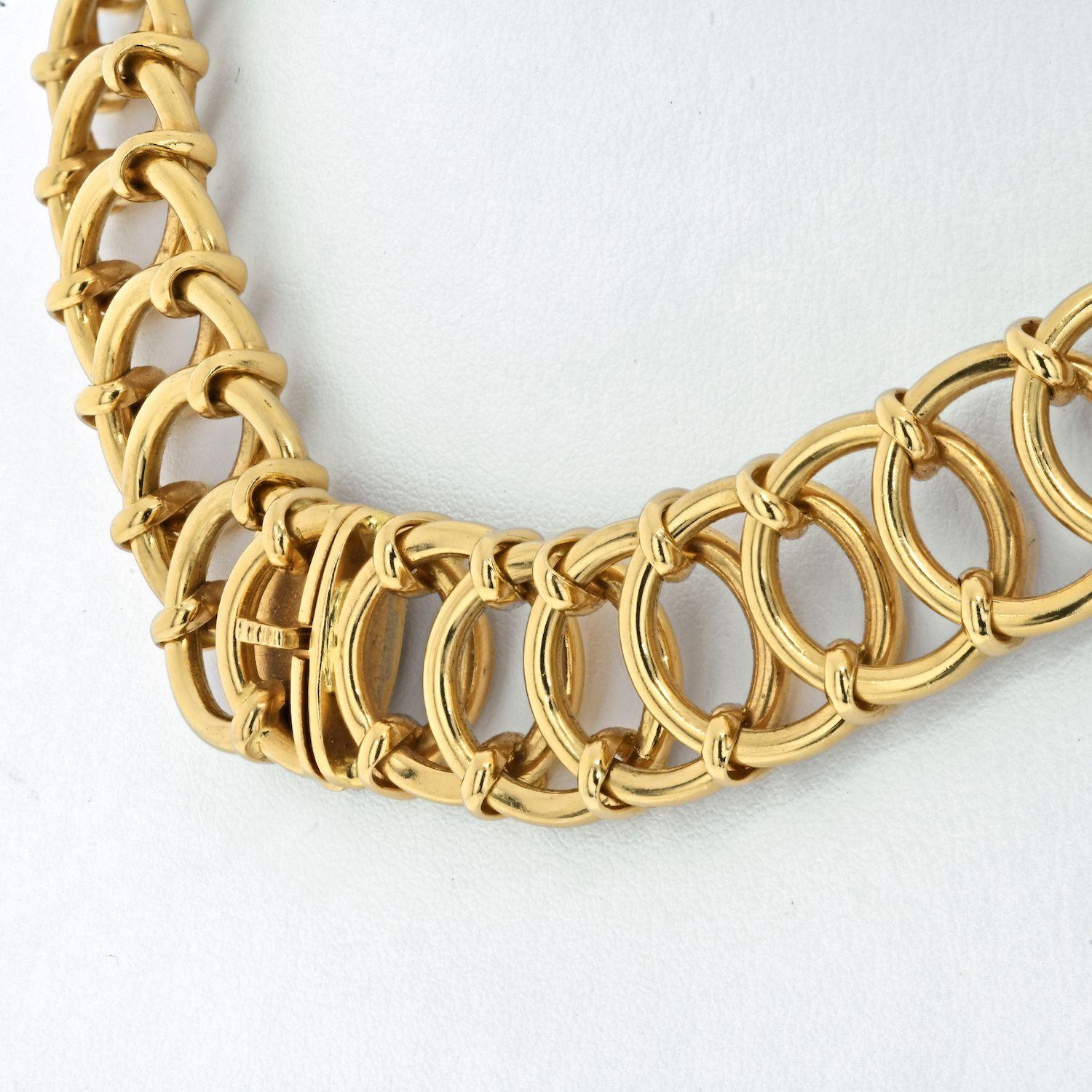Modern Tiffany & Co. 18K Yellow Gold Paloma Picasso Open Round Link Chain Necklace