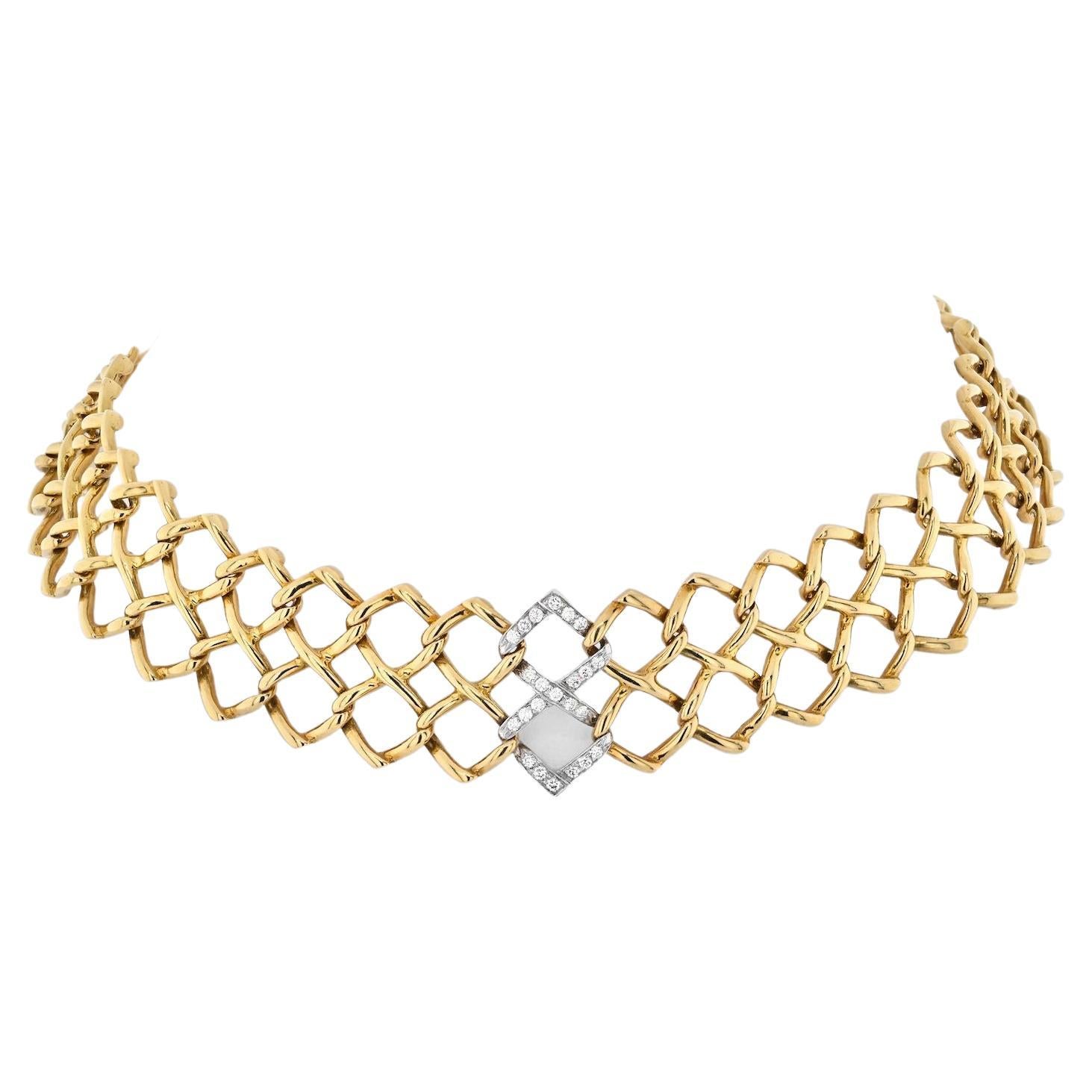 Tiffany & Co. 18K Yellow Gold Paloma Picasso Openwork Choker Necklace