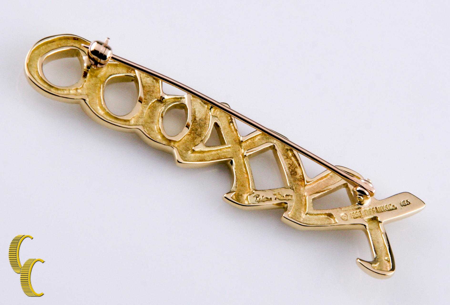 Gorgeous 18k Yellow Gold Brooch by Paloma Picasso for Tiffany & Co.
Reads 