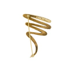Tiffany & Co. 18k Yellow Gold Paloma Picasso Zig Zag Brooch Pin In Stock