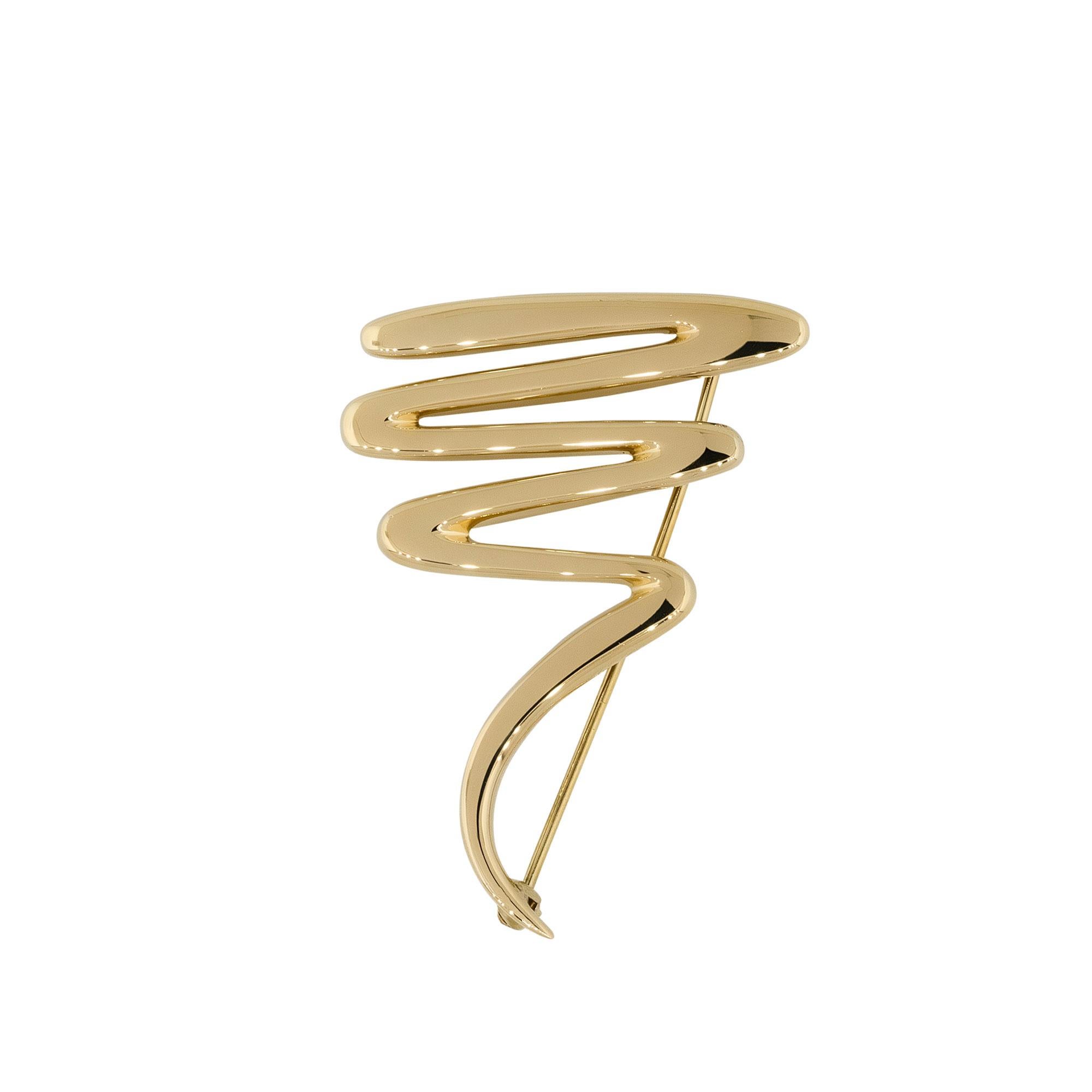 Modern Tiffany & Co. 18k Yellow Gold Paloma Picasso Zig Zag Brooch Pin In Stock For Sale