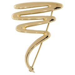 Tiffany & Co. 18k Yellow Gold Paloma Picasso Zig Zag Brooch Pin In Stock