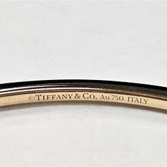 Tiffany & Co. 18k Yellow Gold Pavé Diamond Line Bangle Bracelet, Made in Italy