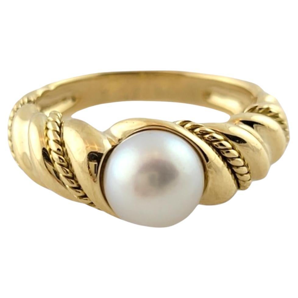 Tiffany & Co 18K Yellow Gold Pearl Ring Size 7.25 #15842 For Sale