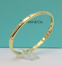 Vintage TIFFANY & Co. Etoile 18K Gold Diamond Bangle Bracelet