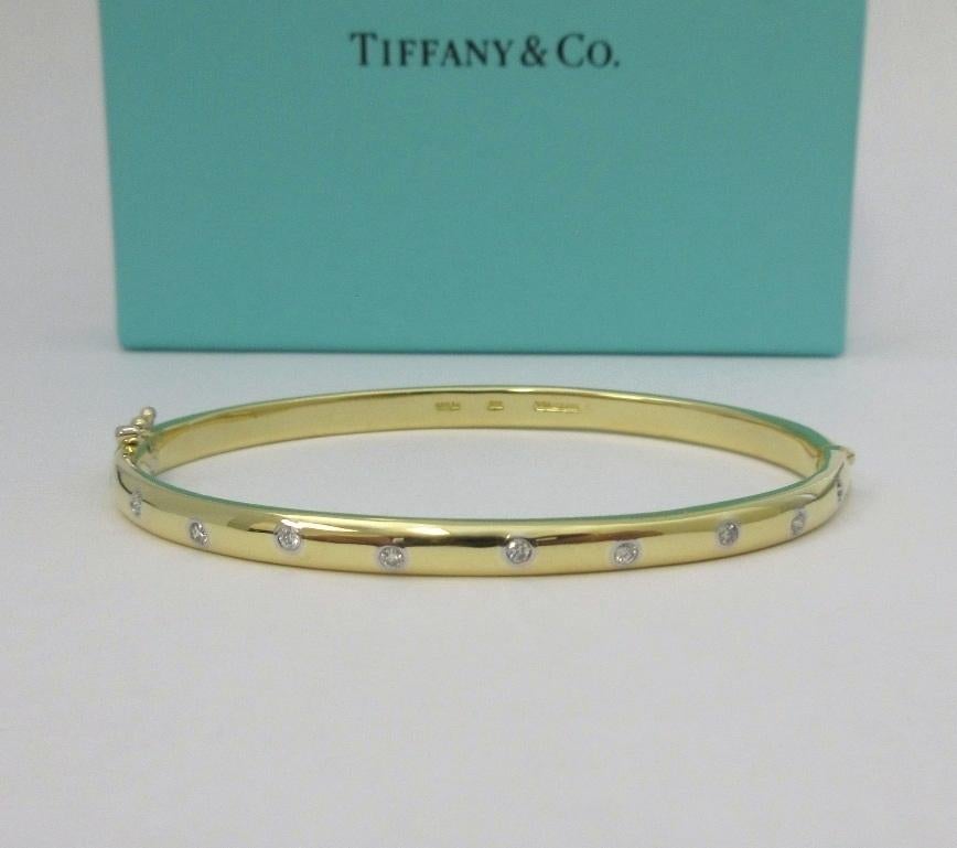 Etoile-Armreif von Tiffany & Co., 18 Karat Gelbgold Platin Diamant im Zustand „Hervorragend“ im Angebot in Los Angeles, CA