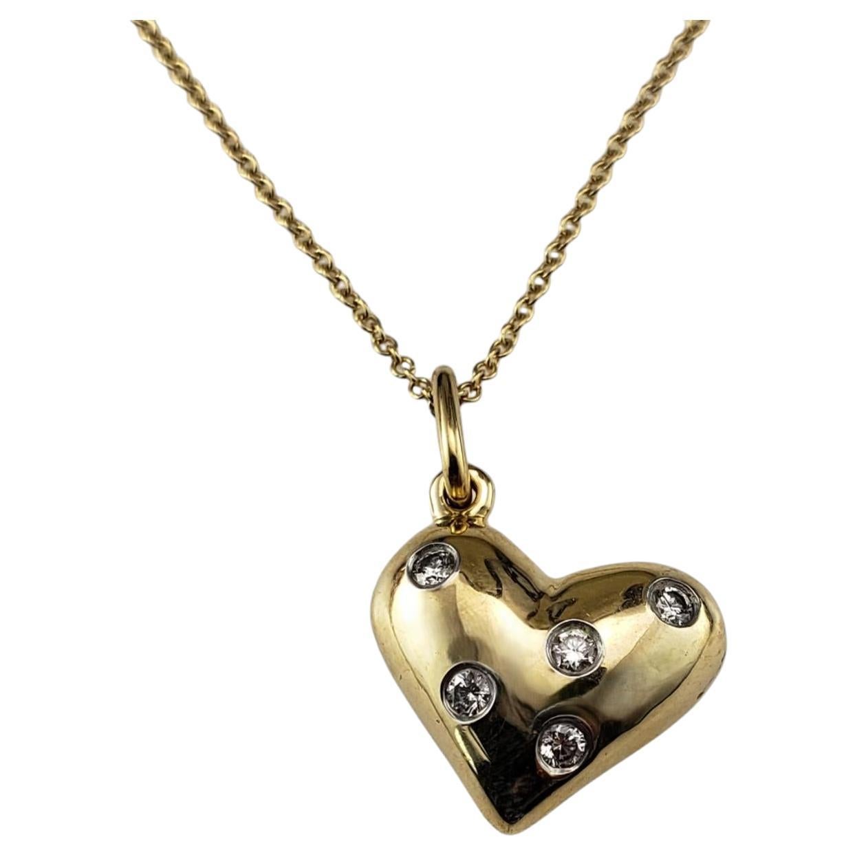 Tiffany & Co. 18K Yellow Gold/Platinum Diamond Etoile Heart Necklace #20501