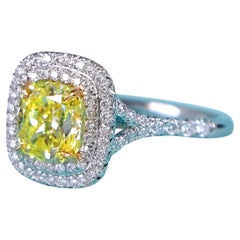 Tiffany & Co. 18k Yellow Gold & Platinum Fancy Intense Yellow Diamond Ring
