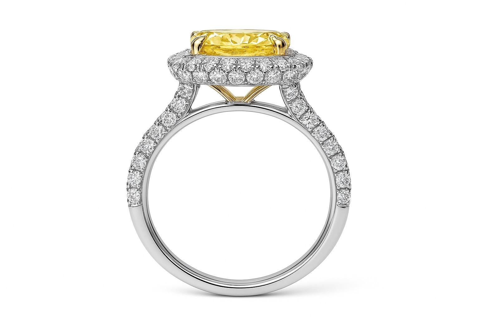 Moderne Tiffany & Co. Bague en or jaune 18k et platine à diamant jaune intense fantaisie en vente