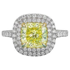 Tiffany 
Co. Bague en or jaune 18k et platine à diamant jaune intense fantaisie