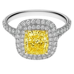 Tiffany & Co. 18k Yellow Gold & Platinum Fancy Intense Yellow Diamond Ring