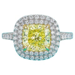 Tiffany & Co. 18k Yellow Gold & Platinum Fancy Intense Yellow Diamond Ring