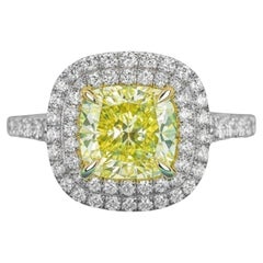 Tiffany & Co. 18k Yellow Gold & Platinum Fancy Intense Yellow Diamond Ring