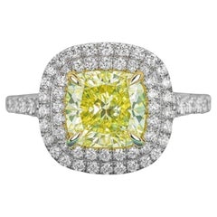 Tiffany & Co. 18k Yellow Gold & Platinum Fancy Intense Yellow Diamond Ring