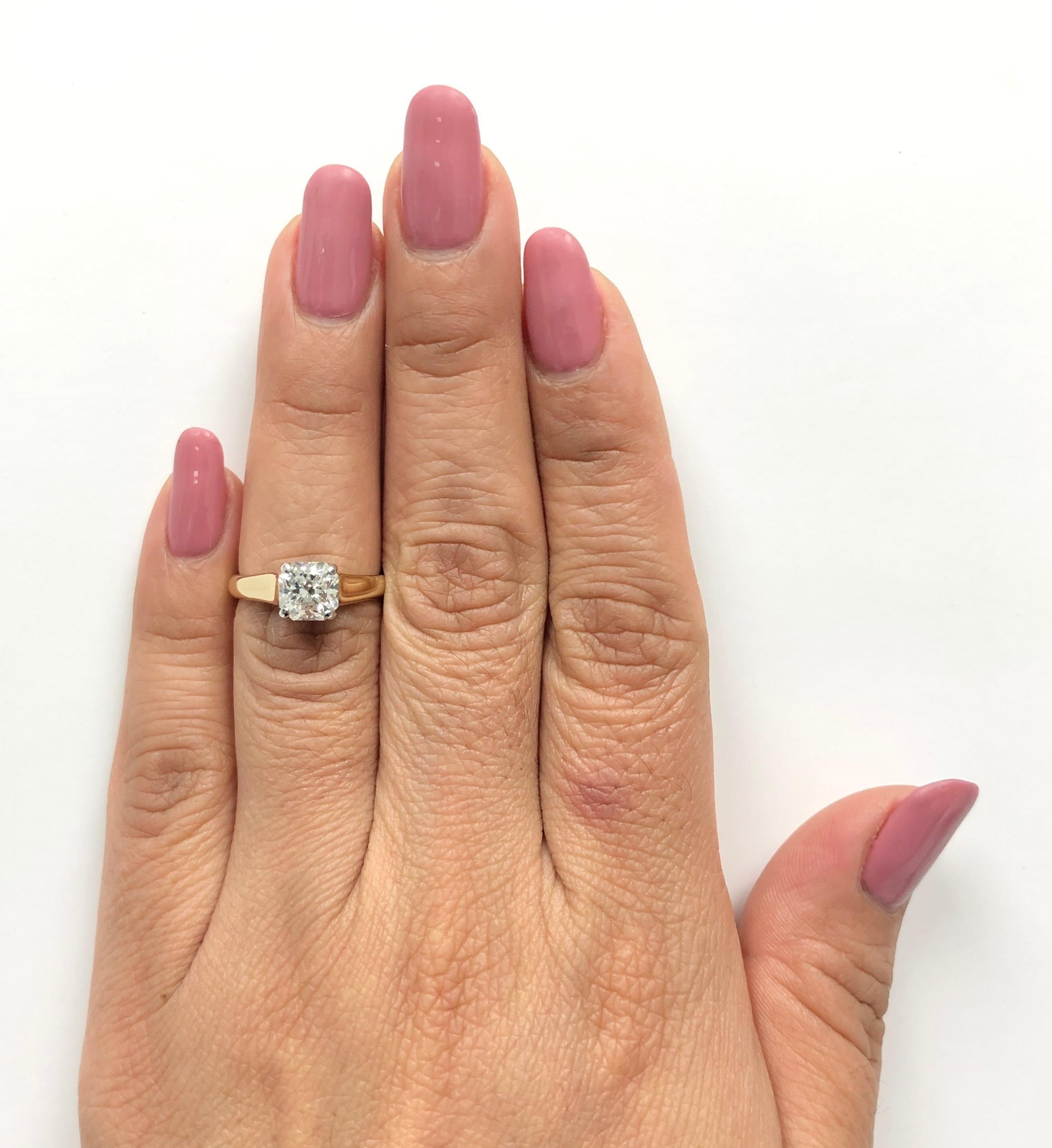 Verlobungsring von Tiffany & Co., 18 Karat Gelbgold Platin Lucida Diamant 1,50 Karat IVS1 13