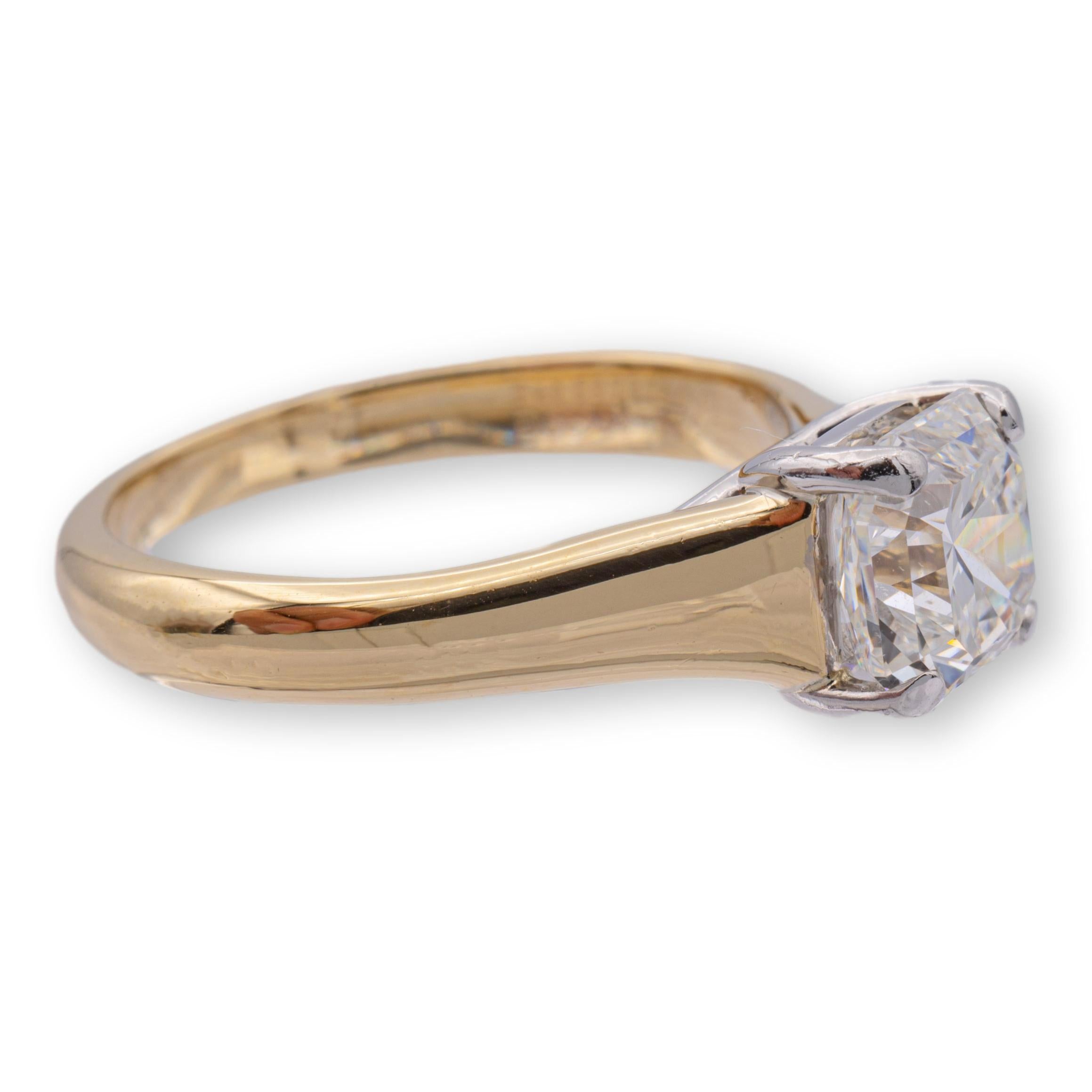 Mixed Cut Tiffany& Co. 18K Yellow Gold Platinum Lucida Diamond Engagement Ring 1.50ct IVS1