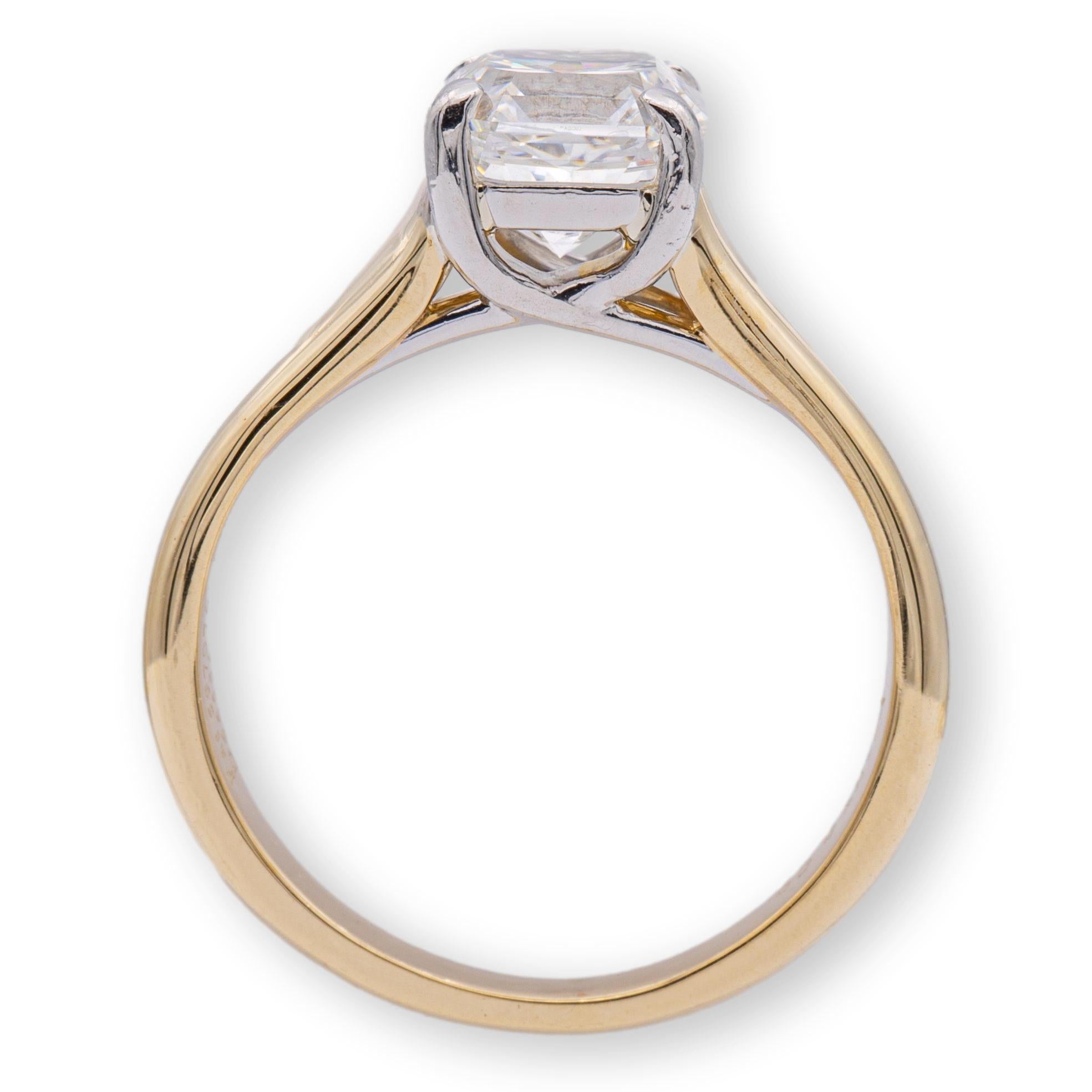 Tiffany& Co. 18K Yellow Gold Platinum Lucida Diamond Engagement Ring 1.50ct IVS1 2