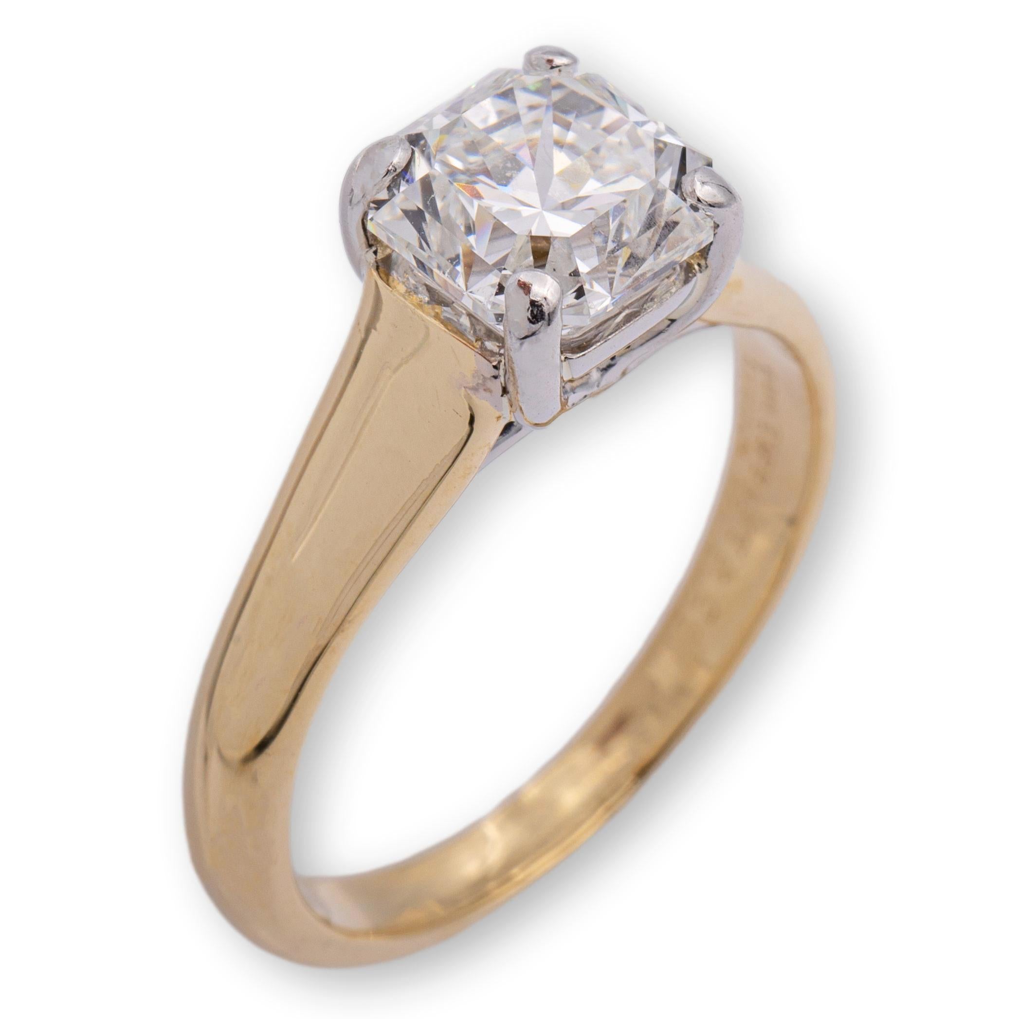 Tiffany& Co. 18K Yellow Gold Platinum Lucida Diamond Engagement Ring 1.50ct IVS1 3
