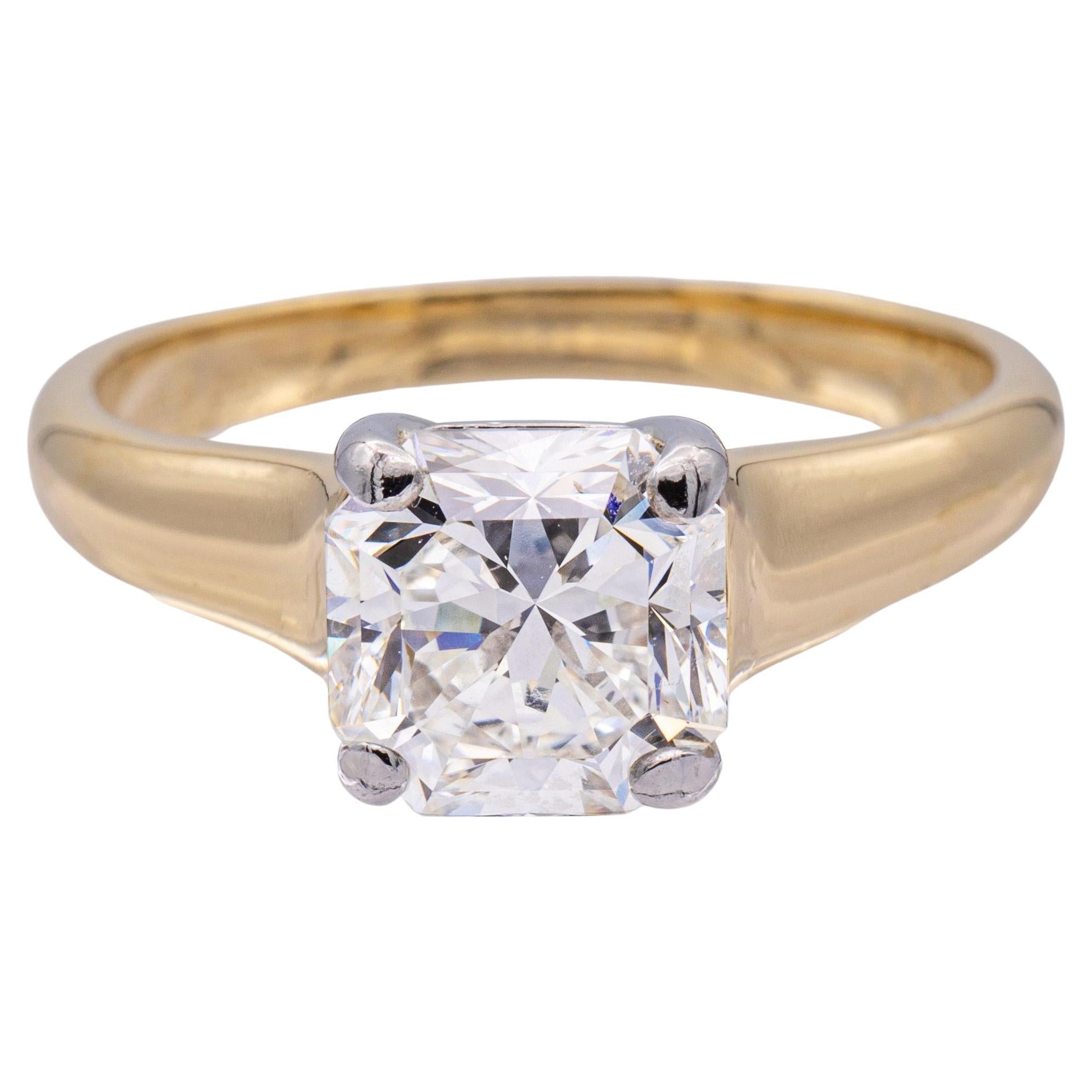 Tiffany& Co. 18K Yellow Gold Platinum Lucida Diamond Engagement Ring 1.50ct IVS1