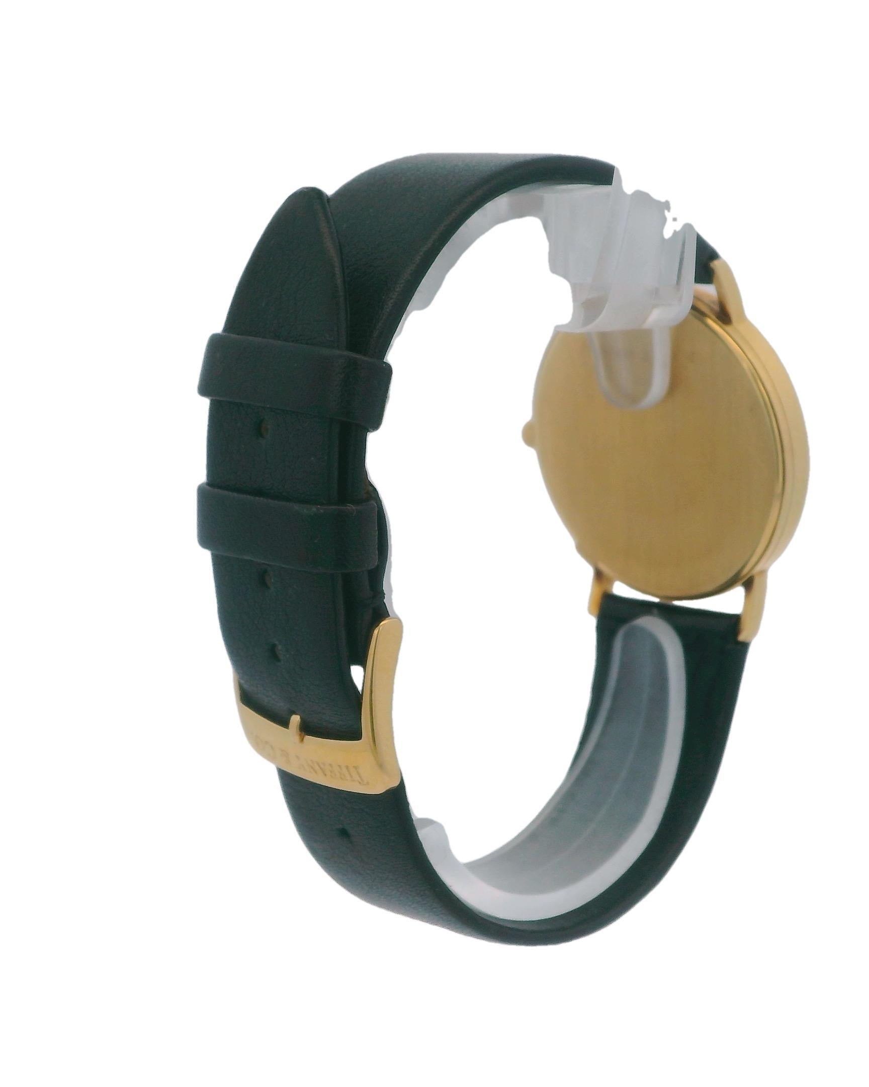 Tiffany & Co. 18K Yellow Gold Quartz Watch In Excellent Condition For Sale In Great Neck Plaza, NY
