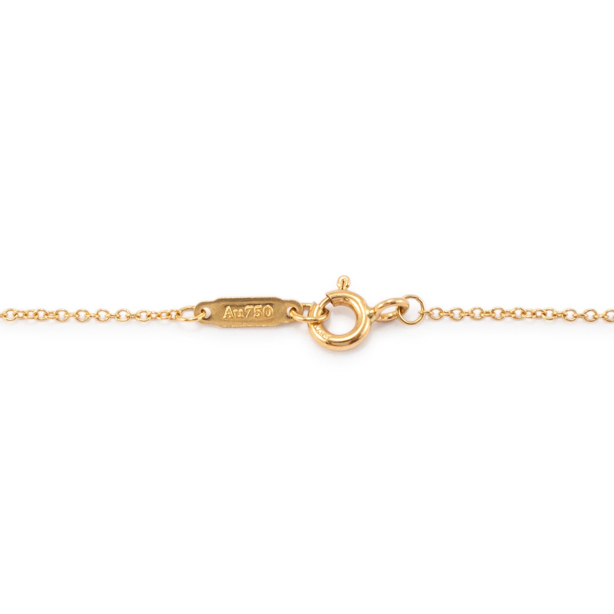 Tiffany & Co. 18 Karat Gelbgold Halskette mit Herz-Tag-Anhänger, Rückgabe an Tiffany 1