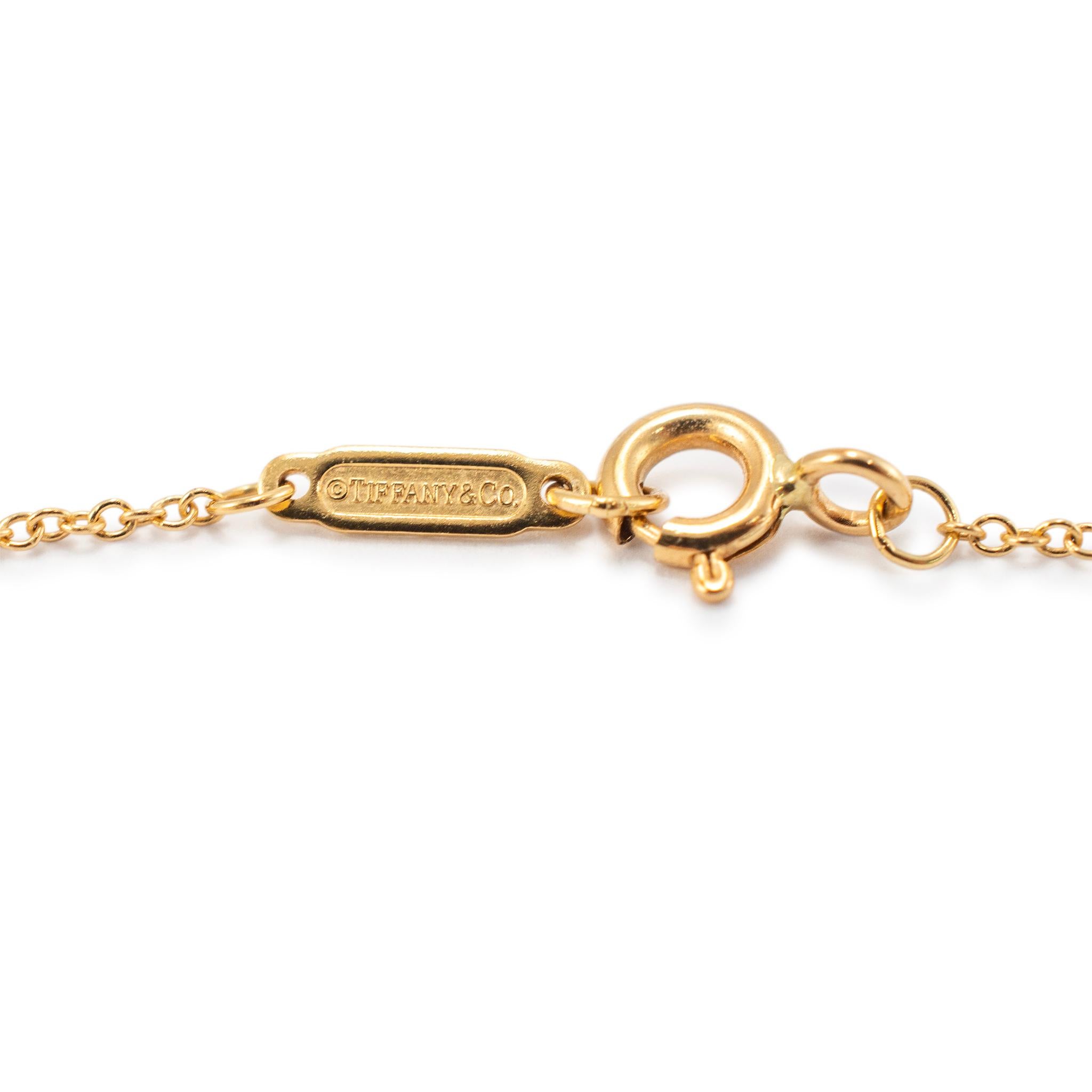 Tiffany & Co. 18 Karat Gelbgold Halskette mit Herz-Tag-Anhänger, Rückgabe an Tiffany 2