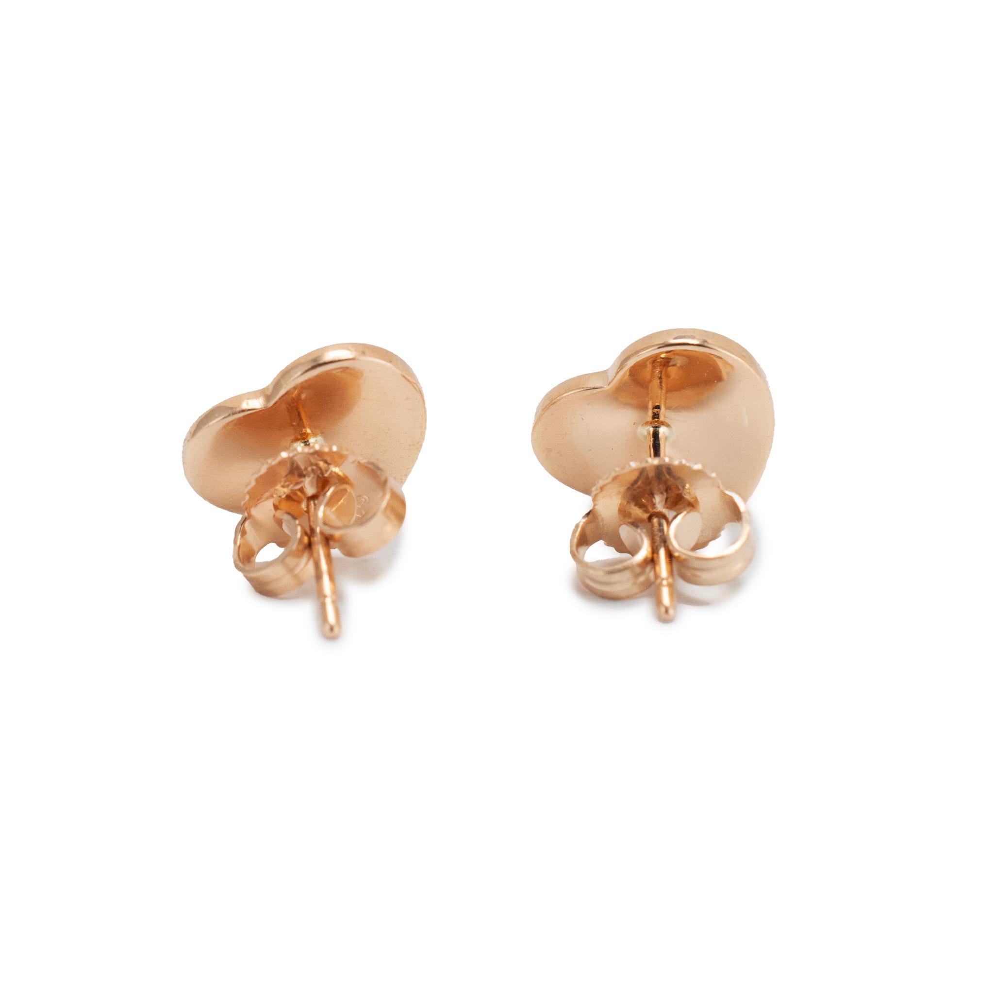 Tiffany & Co. 18K Gelbgold Zurück zu Tiffany Heart Tag Stud Earrings Damen im Angebot