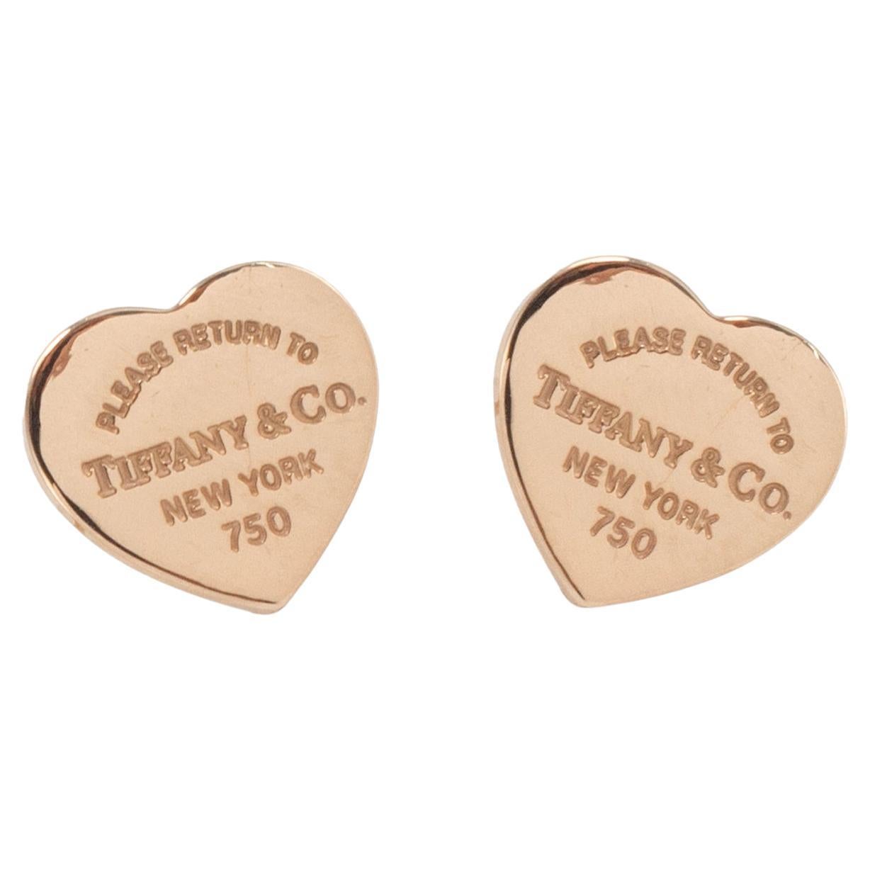 Tiffany & Co. 18K Yellow Gold Return to Tiffany Heart Tag Stud Earrings