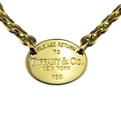 Tiffany & Co. 18K Yellow Gold "Return to Tiffany" Tag Bracelet with Box #23265