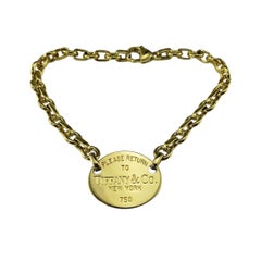 Tiffany & Co. 18K Yellow Gold "Return to Tiffany" Tag Bracelet with Box #23265