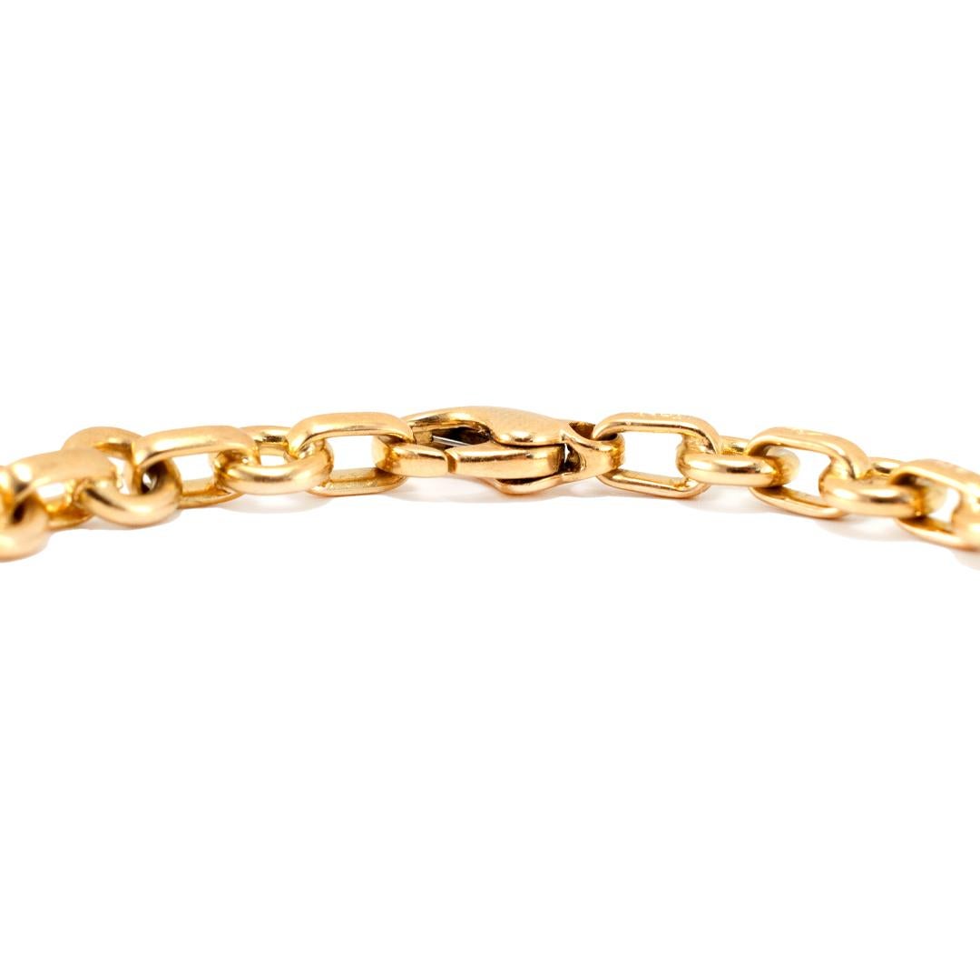 Tiffany & Co. 18K Yellow Gold Rolo Round Oval Link Chain Bracelet 1