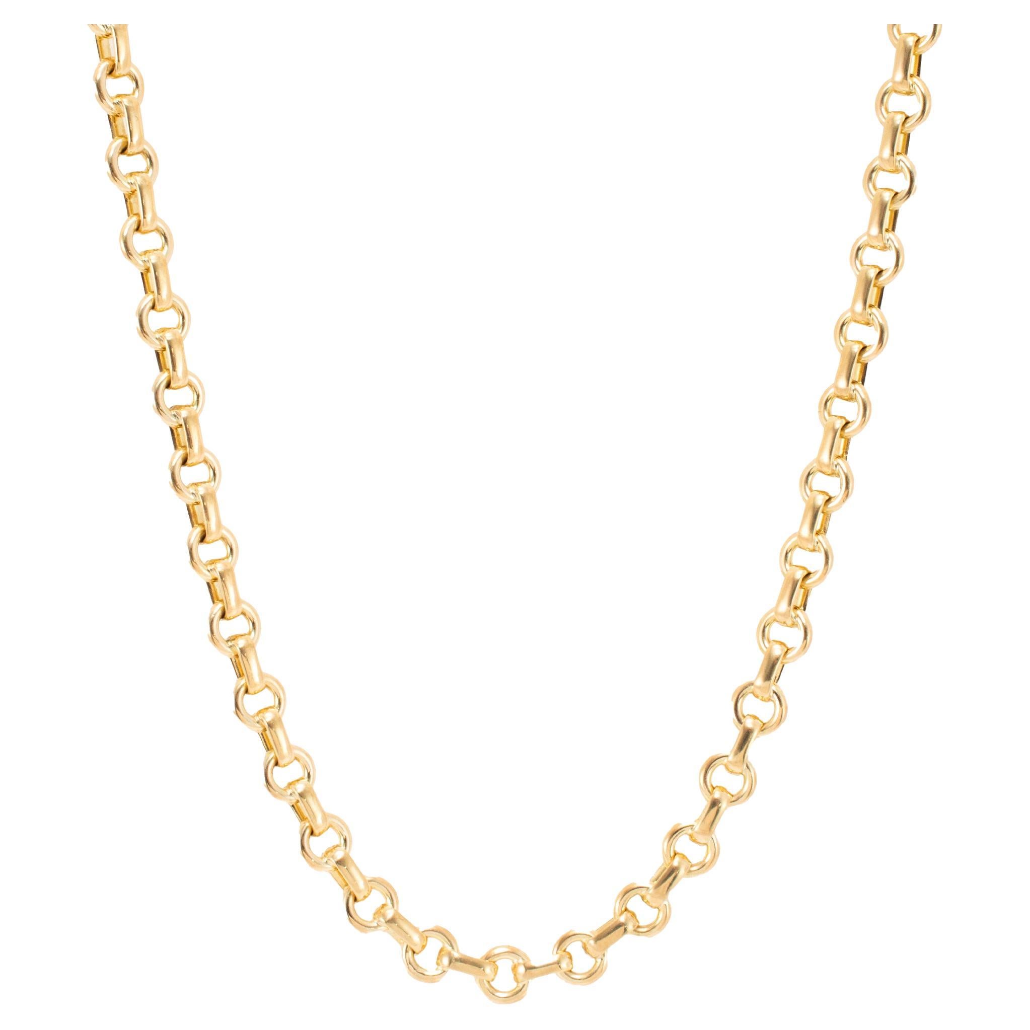 Tiffany & Co. 18K Yellow Gold Rolo Round Oval Link Chain Necklace
