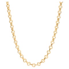 Tiffany & Co. 18K Yellow Gold Rolo Round Oval Link Chain Necklace
