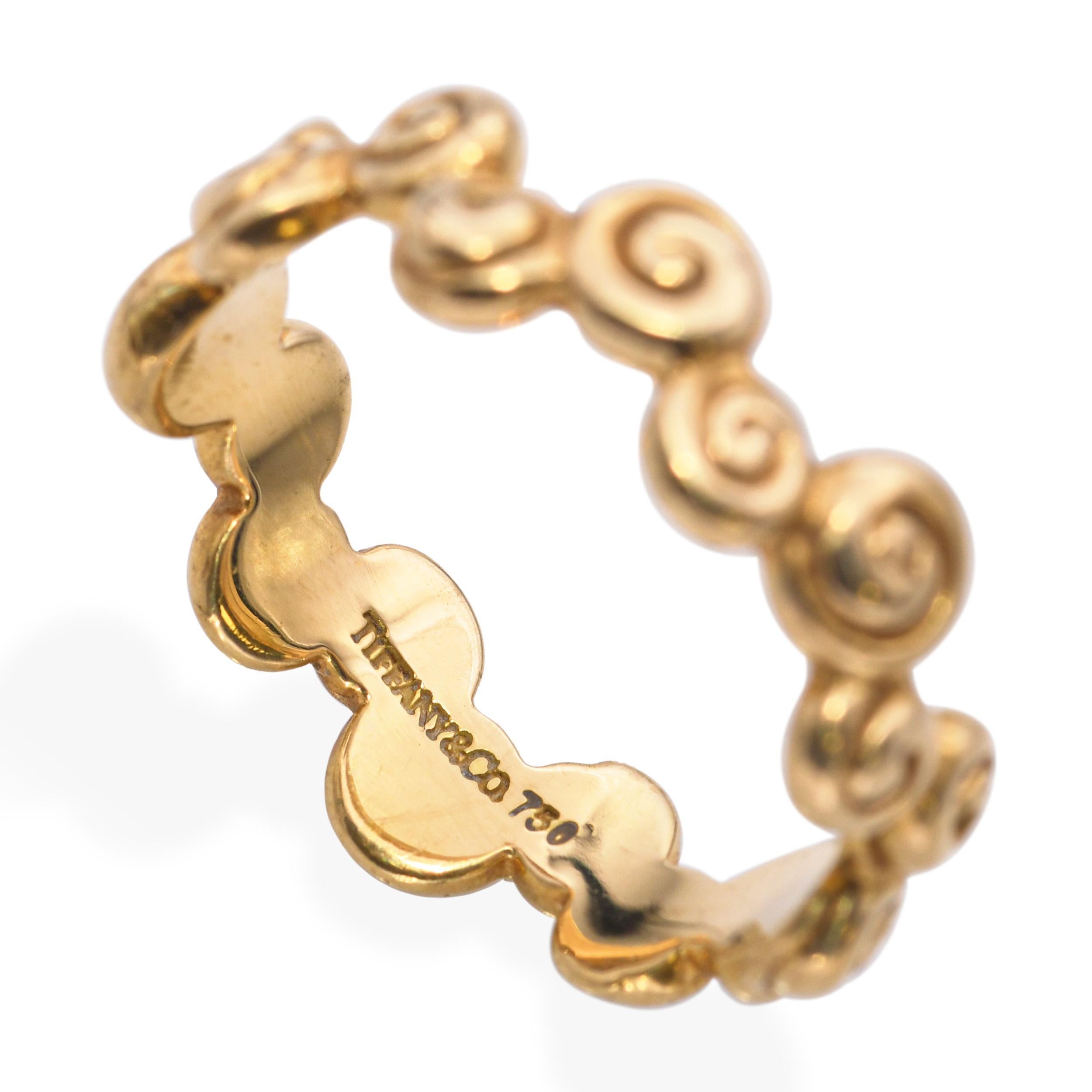Tiffany & Co. Bague tourbillon en or jaune 18k Rosebud en vente 2