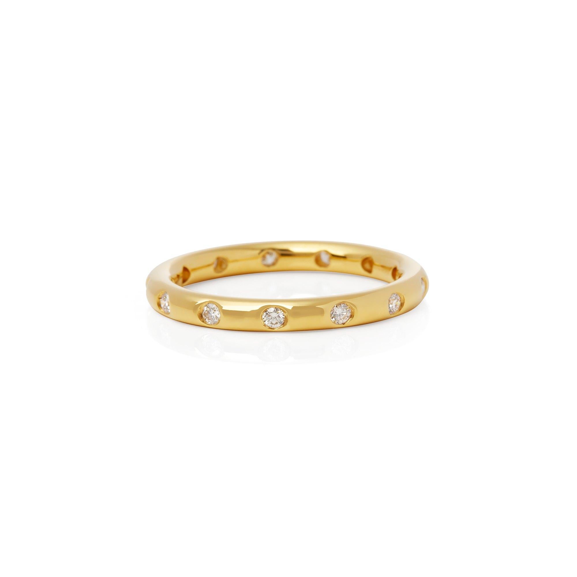 Contemporary Tiffany & Co. 18 Karat Yellow Gold Round Brilliant Cut Diamond Eternity Ring