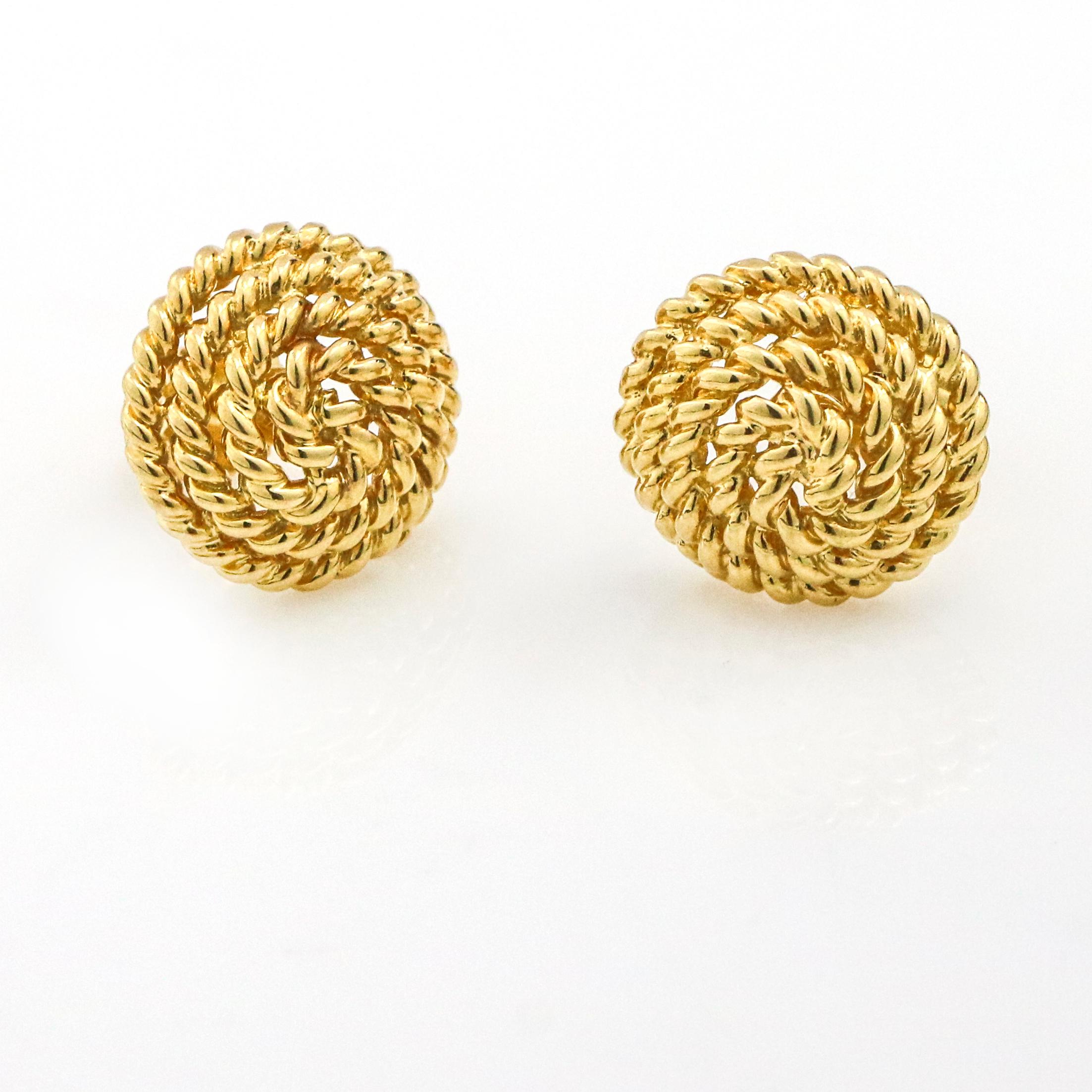 Women's Tiffany & Co. 18 Karat Yellow Gold Round Stud Earrings