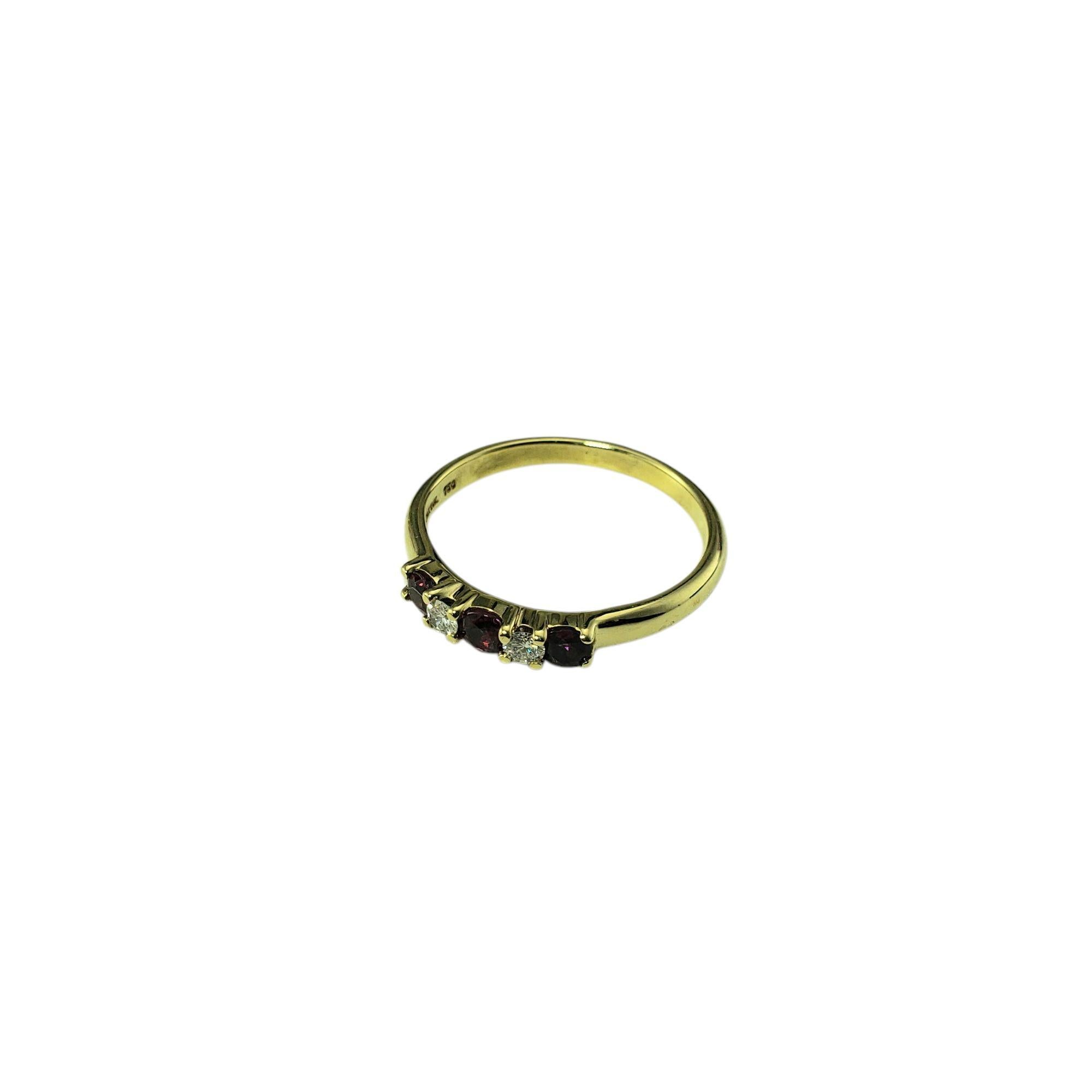 Brilliant Cut Tiffany & Co. 18K Yellow Gold Ruby and Diamond Ring Size 6.5 #21404 For Sale