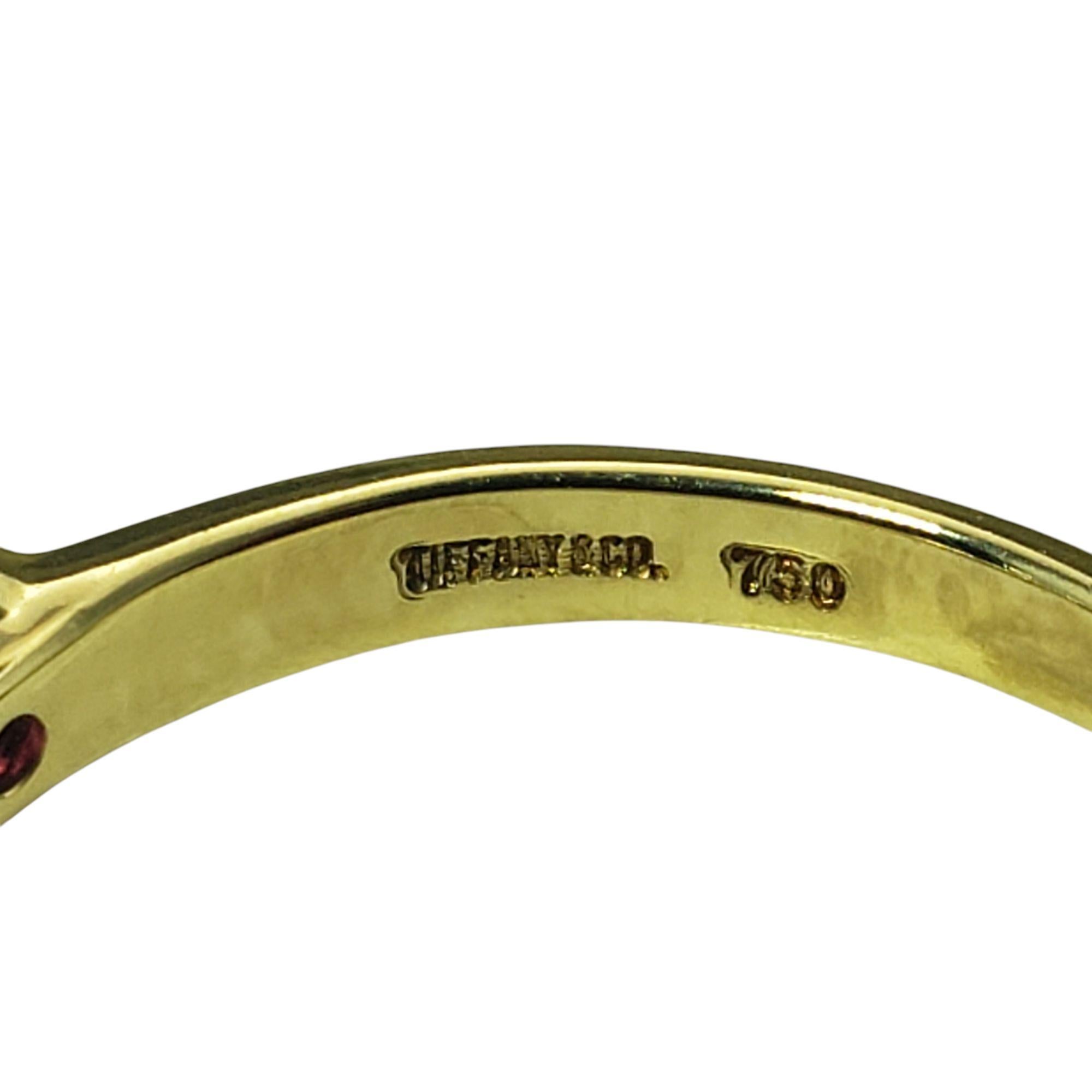 Tiffany & Co. 18K Yellow Gold Ruby and Diamond Ring Size 6.5 #21404 In Good Condition For Sale In Washington Depot, CT