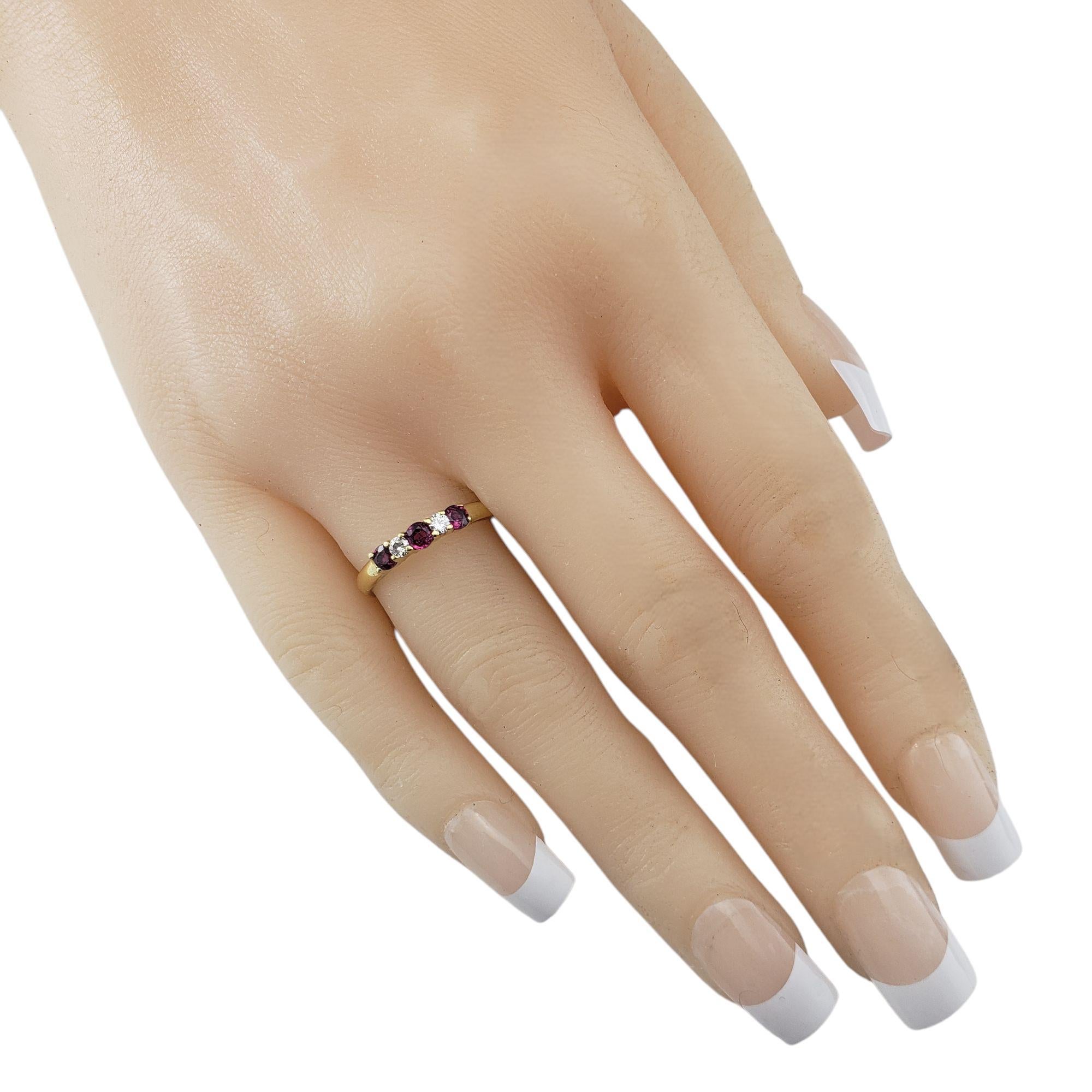 Women's Tiffany & Co. 18K Yellow Gold Ruby and Diamond Ring Size 6.5 #21404 For Sale