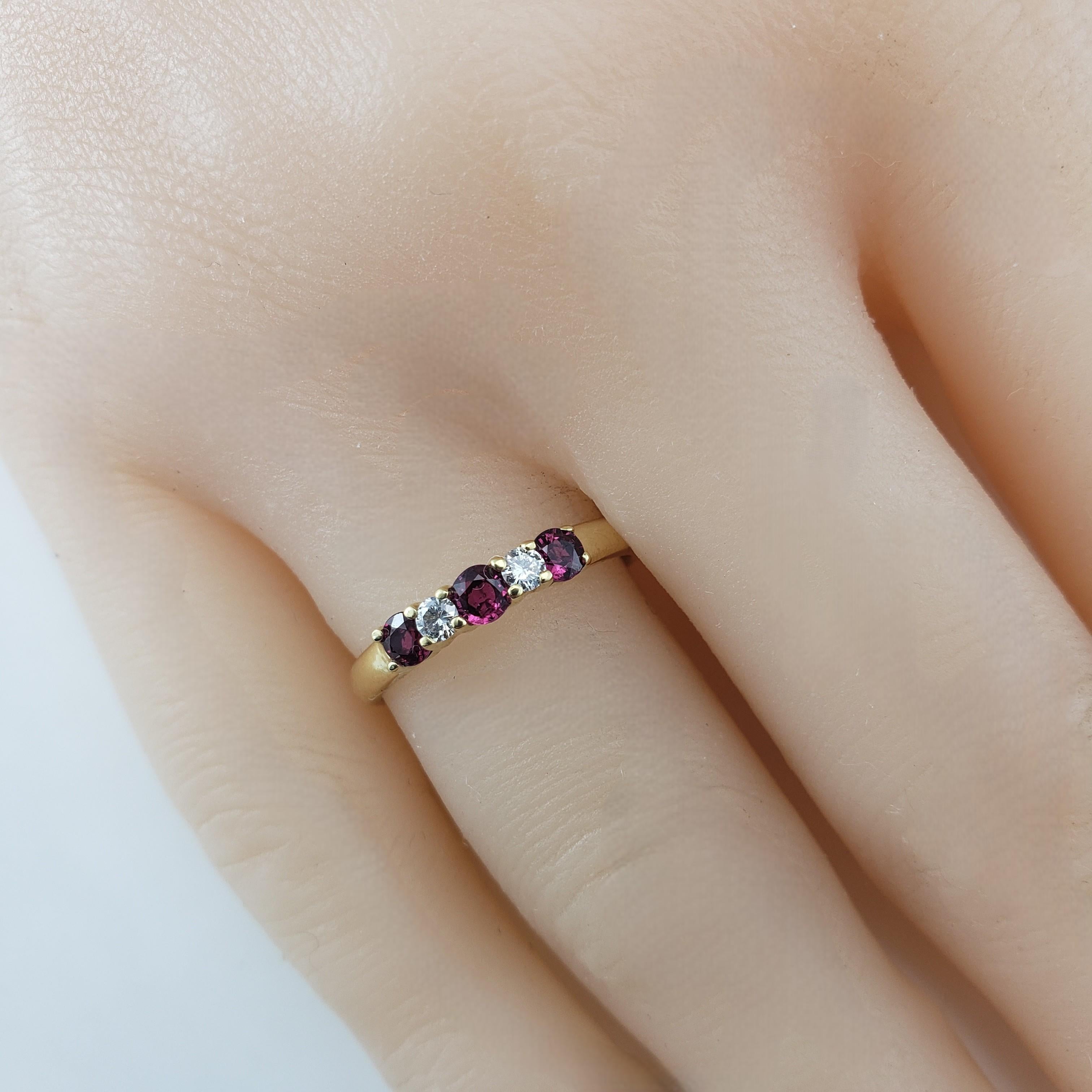 Tiffany & Co. 18K Yellow Gold Ruby and Diamond Ring Size 6.5 #21404 For Sale 1