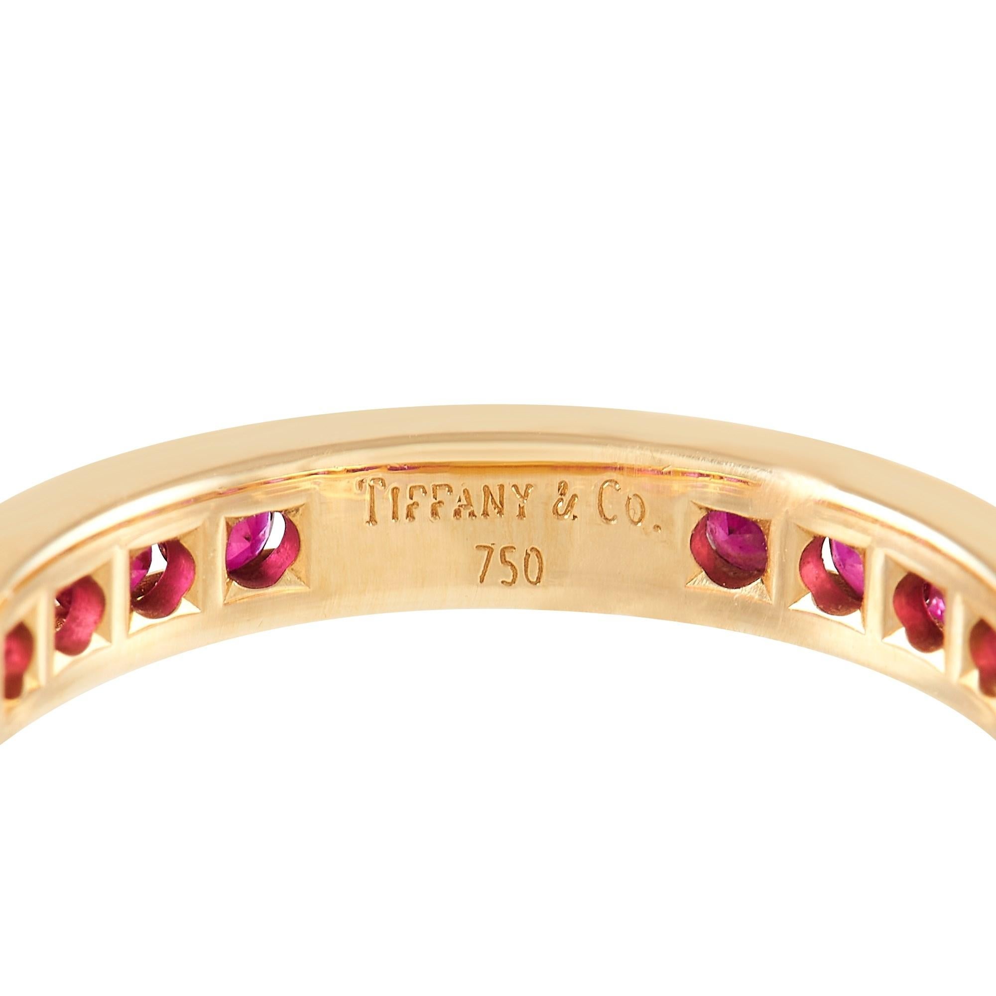 Women's Tiffany & Co. 18K Yellow Gold Ruby Band Ring
