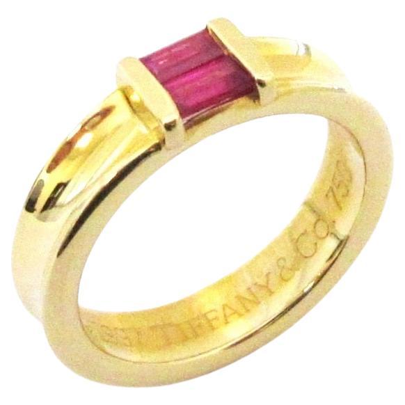  TIFFANY & Co. 18K Gold Ruby Stacking Ring 4 For Sale