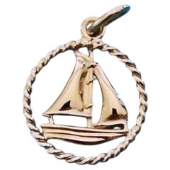 Tiffany & Co. 18k Gelbgold Segelboot Twist Kreis-Anhänger
