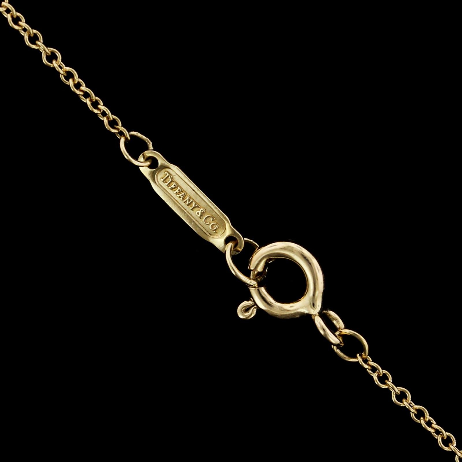 Tiffany & Co. 18 Karat Yellow Gold Sapphire and Diamond Heart Pendant 1