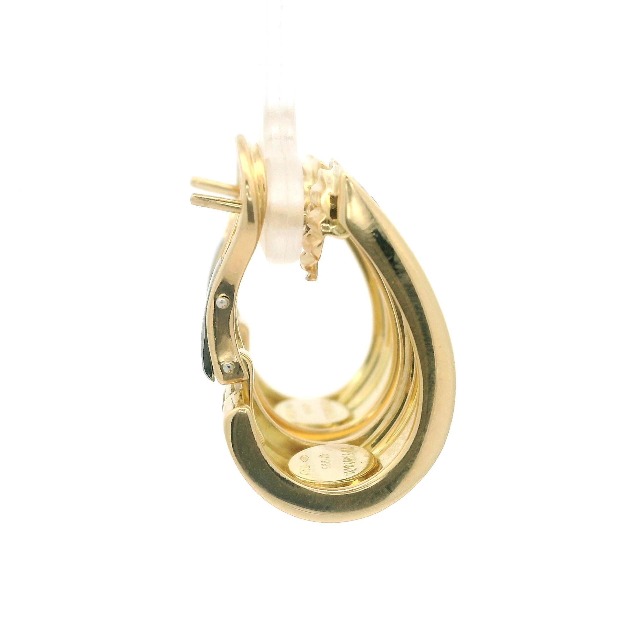 Square Cut Tiffany & Co. 18k Yellow Gold Sapphire Atlas Roman Numeral Cuff Earrings