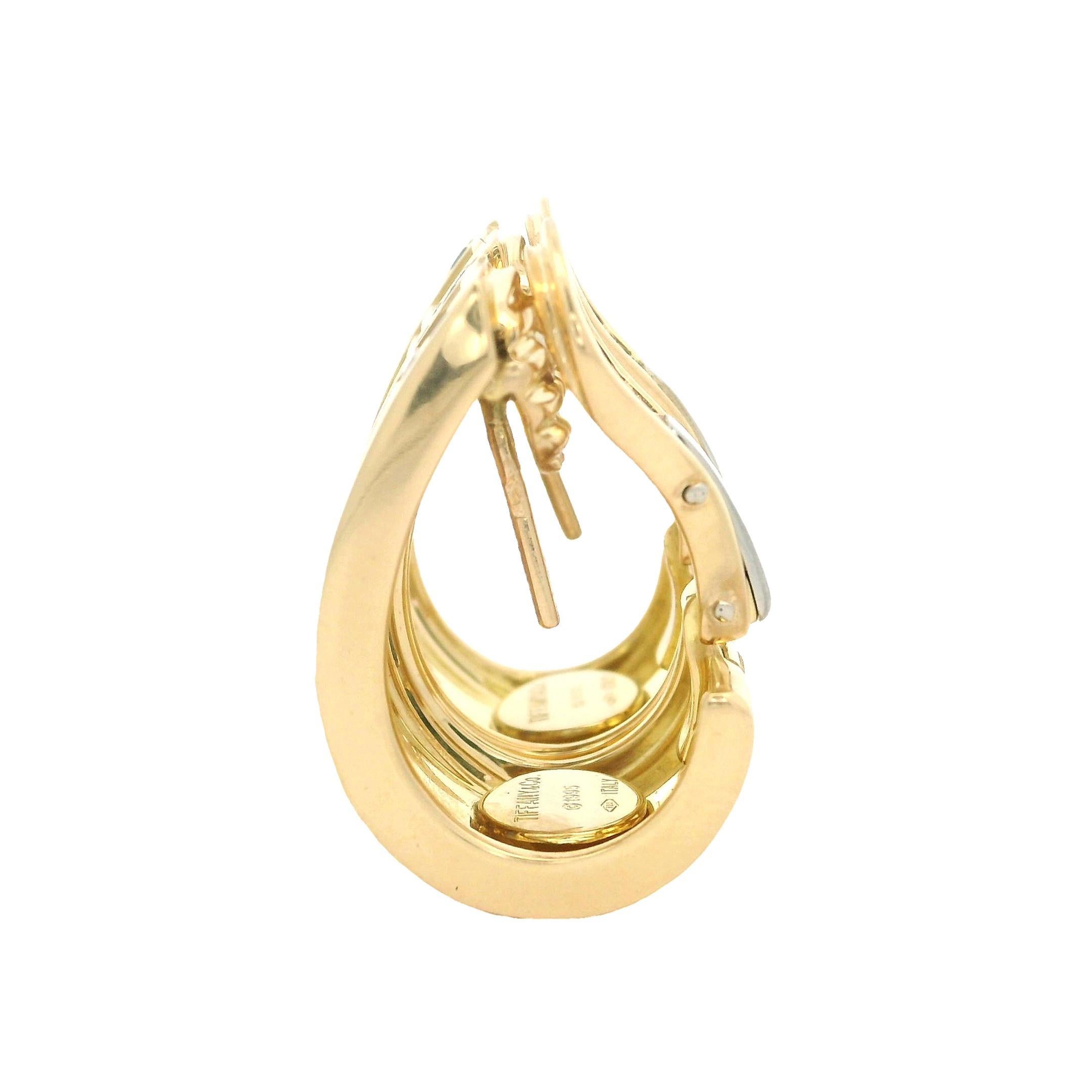 Tiffany & Co. 18k Yellow Gold Sapphire Atlas Roman Numeral Cuff Earrings 1