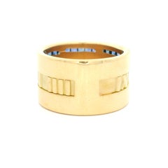 Tiffany & Co. 18k Yellow Gold Sapphire Atlas Wide Roman Numeral Band Ring
