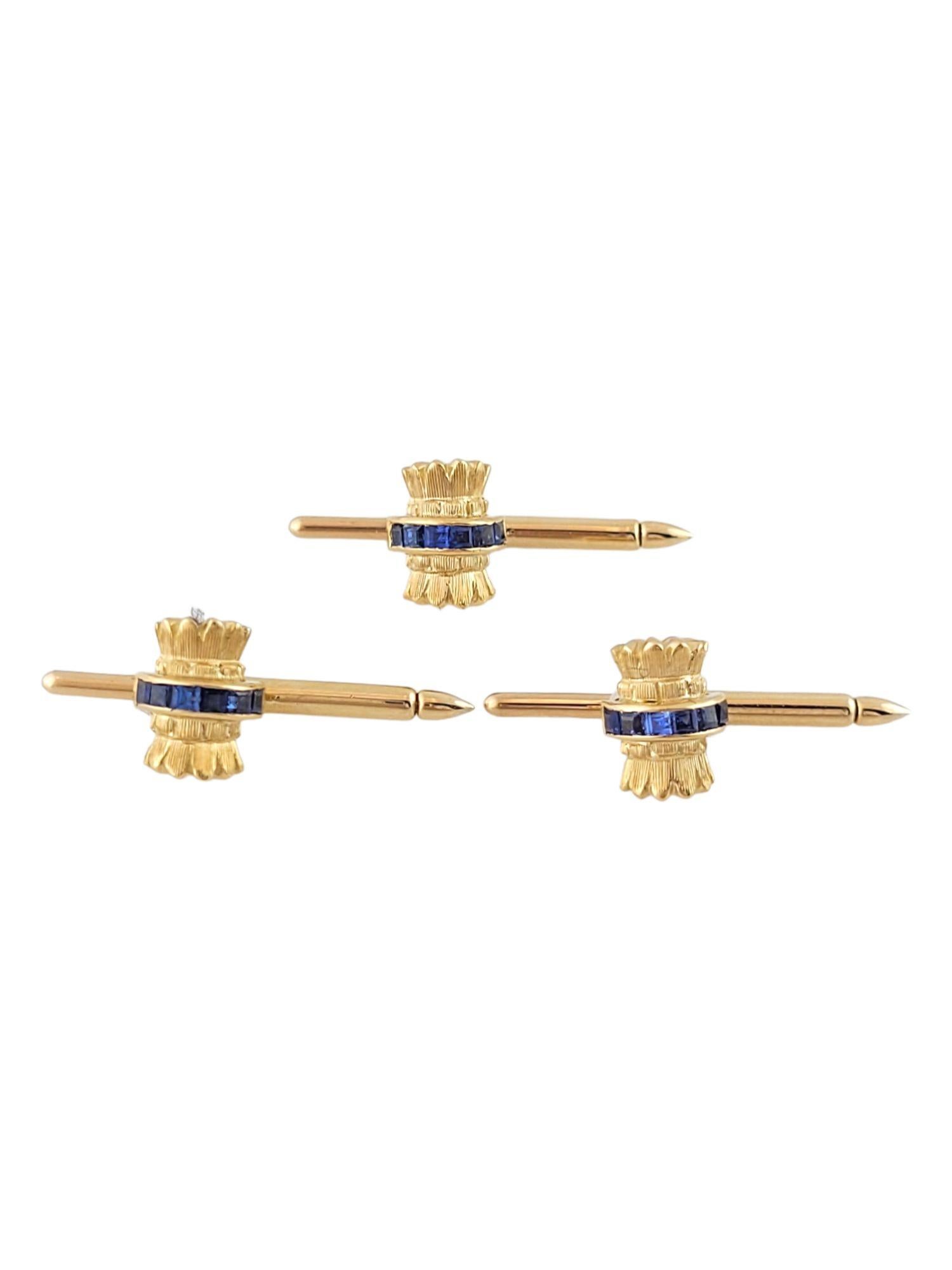 Tiffany & Co 18K Yellow Gold & Sapphire Cufflink and Stud Set #14812 For Sale 2