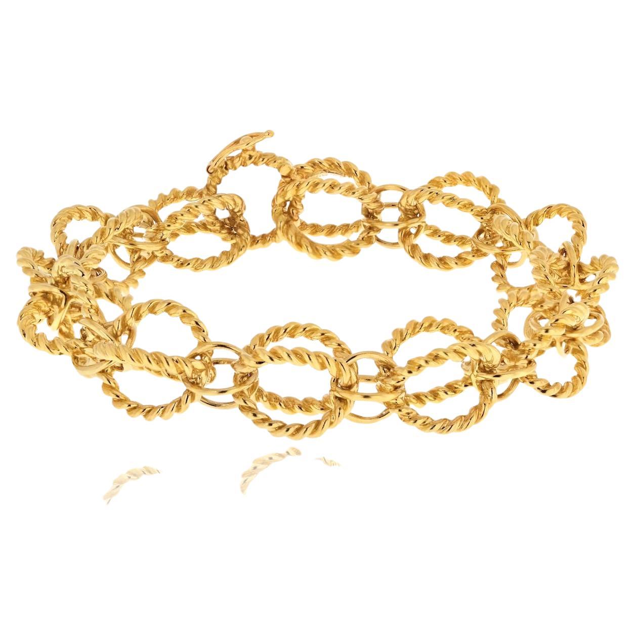Tiffany & Co. 18K Yellow Gold Schlumberger Circle Rope Bracelet